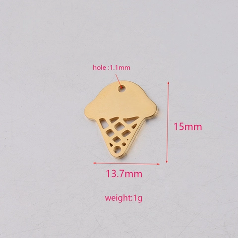 Dijes De Cono De Helado Acero Inoxidable 304 Hueco Pulido Espejo Para Creación De Joyas DIY Collares Pulseras Novedad