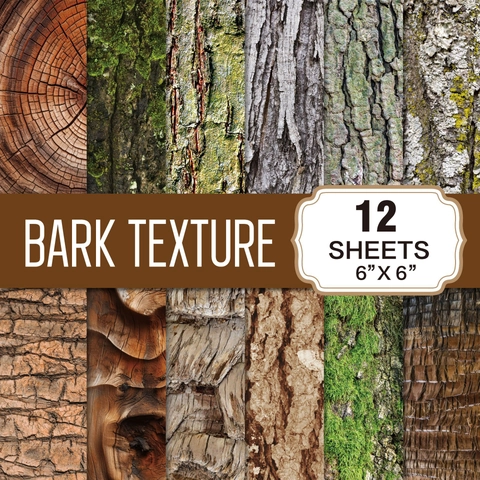 Papier de Scrapbooking Texture Écorce Grain de Bois Vintage Papier de Matériel Décoratif pour DIY Journaling Fond de Papier Artisanal