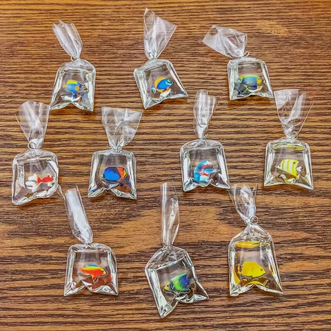 Simulation Bagged Fish Pendant Resin Goldfish Clownfish Charms For DIY Earrings Keychain Jewelry Making Realistic Novelty