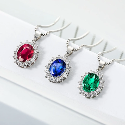 Collier Pendentif Vintage Ovale Pierre Précieuse Élégant Collier Halo en Cuivre Zirconia pour Femmes Mariage Fête Bijoux