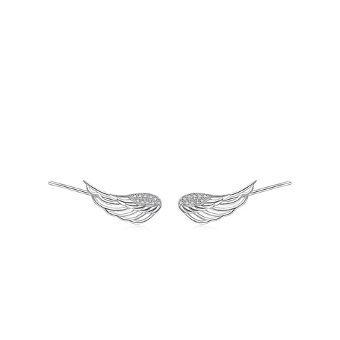 Orecchini A Lobo Con Ali Di Angelo In Argento Sterling 925 Con Zirconia Per Donna Gioielli Di Moda