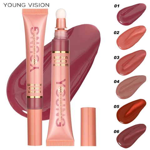Υγρό Lip Gloss Cushion Ρουζ Highlighter Contour Ενυδατικό Μακιγιάζ Υψηλής Λάμψης Για Πρόσωπο Χείλη