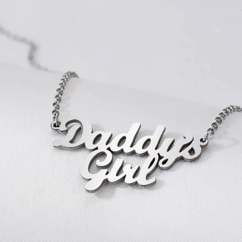Collar Con Colgante De Letras Daddy's Girl Acero Inoxidable Color Plata Joyería Personalizada Regalo Para Hija