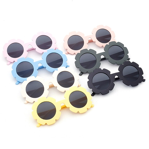 Sunflower Shape Kids Sunglasses PC Frame AC Lens UV Protection Cute Flower Petal Eyewear For Toddlers Girls Boys