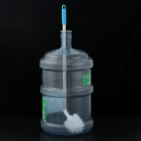 Cepillo De Limpieza Para Cubos De Agua Mango Largo Varilla De Acero Inoxidable Nylon Esférico Para Bidones Grandes