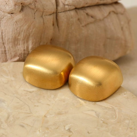 Boucles D Oreilles Puces Cubes 3D Avec Tige En Acier Inoxydable Texture Mate Brossée Géométrique Bijoux Personnalisés