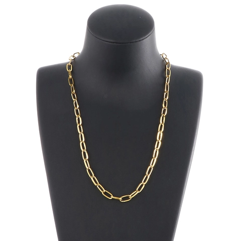 Roestvrijstalen Paperclip Ketting Voor Dames Minimalistische Ovale Schakelketting Sleutelbeen Sieraden