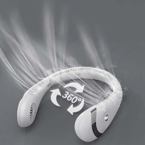 Draagbare Nekventilator Bladloos Opvouwbaar LED Digitaal Display USB Oplaadbaar Stil Voor Buitensporten