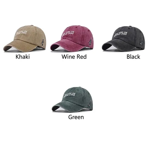 Cappellino Da Baseball In Cotone Lavato Vintage Ricamato Colibrì Lettera Distressed Dad Hat Per Uomini Donne Regolabile