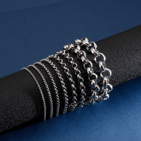 Pulsera De Cadena Rolo De Acero Inoxidable Joyería Geométrica Simple Impermeable Minimalista Para Hombres Mujeres Unisex