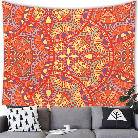 Bohemian Mandala Tapestry Polyester Fabric Wall Hanging Decorative Cloth For Living Room Bedroom Backdrop Home Decor