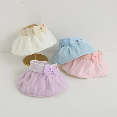 Sombrero Visera Solar Niñas Malla Tul Punto Parte Superior Vacía Lazo Decoración Frutas Princesa Verano Exterior Protección Solar Transpirable