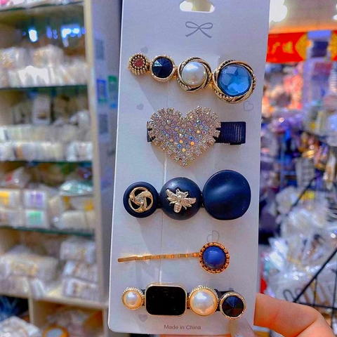 Alloy Acrylic Resin Imitation Artificial Pearl Butterfly Floral Heart Hair Clips Barrettes For Women Girls Sweet Elegant Accessory