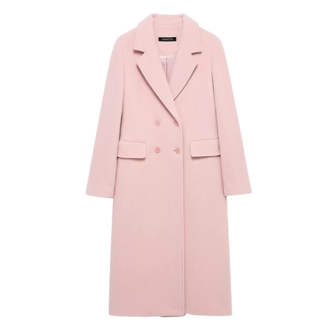 Damen Langer Wollmantel Zweireihig Revers Einfarbig Elegant Lässig Oberbekleidung Jacke Für Herbst Winter
