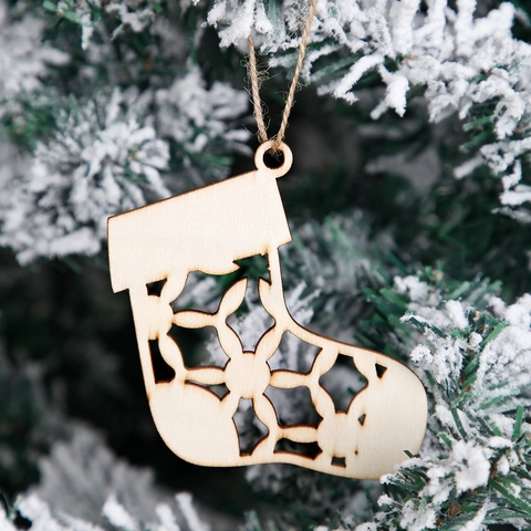 Pendenti Di Natale In Legno Cavi Tagliati Al Laser Ornamenti Sospesi In Legno Naturale Per Albero Di Festa Fai Da Te