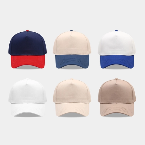 Baseball Cap Cotton Sun Protection Outdoor Casual Sports Hat Adjustable Plain Contrast Color Minimalist For Men Women