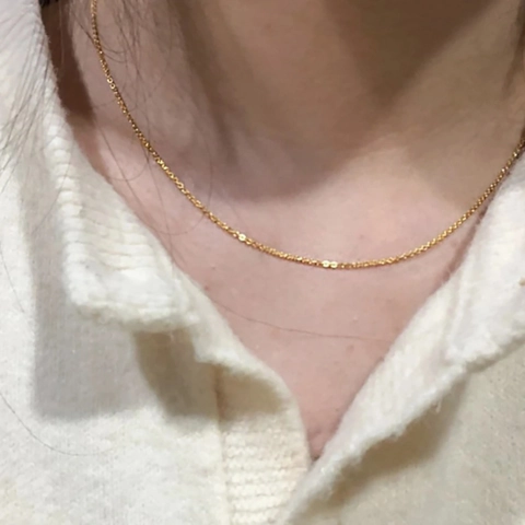 Minimalist Dainty Chain Necklace Alloy Thin Adjustable Link Choker Fashion Jewelry For Women