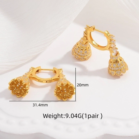 925 Sterlingsilber Zirkonia Huggie Hoop Ohrringe Für Damen Gold Silber Plattiert Hornform Geometrische U-Förmige Mode Schmuck
