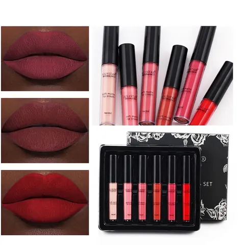 Brillo De Labios Mate Terciopelo Impermeable De Larga Duración No Se Pega Maquillaje Profesional Para Mujeres