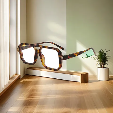 Gafas De Sol Cuadradas Grandes Retro Para Mujeres Hombres Doble Puente UV400 Marco PC Moda Para Conducir Viajes Al Aire Libre