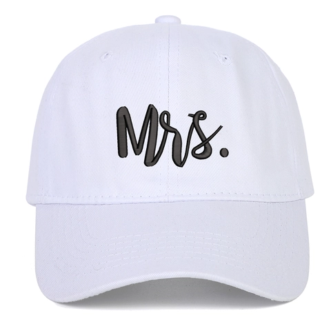 Baseball Cap Embroidered Mr Mrs Letters Cotton Adjustable Casual Dad Hat For Couples Wedding Honeymoon