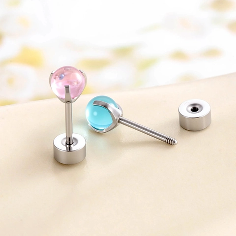 Pendientes Cartílago Acero Titanio Garra De Dragón Esfera Circonia Colorida Joyería Piercing Concha Para Mujer Hombre