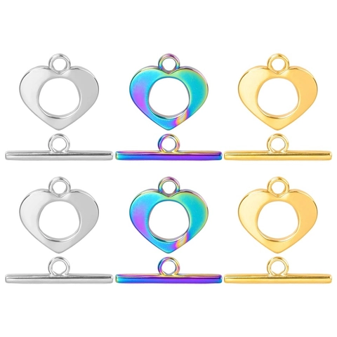 Herzform Knebelverschlüsse Edelstahl OT Schnalle Verbinder Für DIY Schmuckherstellung Halsketten Armbänder Zubehör Glänzendes Finish