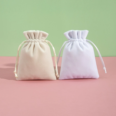 Jewelry Drawstring Bags Velvet Soft Small Gift Pouches For Earrings Rings Necklaces Storage Packaging