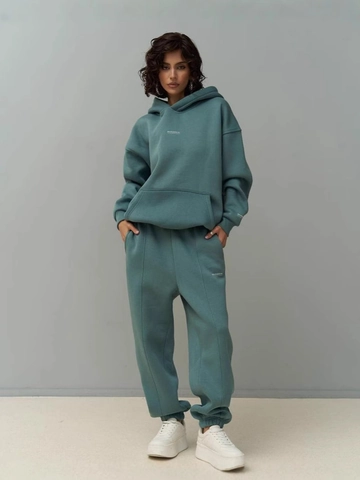 Damen Kapuzenpullover Und Jogginghose Polyester Strick Übergroß Hohe Taille Kordelzug Sportlich Lässige Streetwear Minimalistisch
