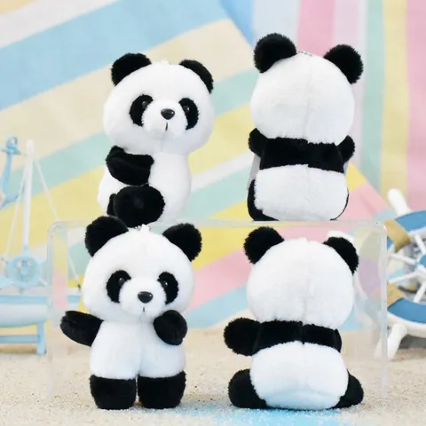 Cute Panda Plush Keychain Soft Stuffed Animal Pendant Mini Backpack Ornament Cartoon Chengdu Souvenir Gift For Kids Women