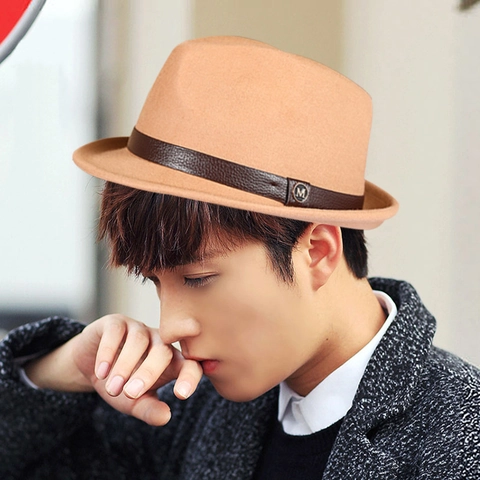 Retro British Wool Blend Fedora Hat For Men Women Autumn Winter Warm Jazz Hat With Leather Belt Metal Buckle Fashion Hat