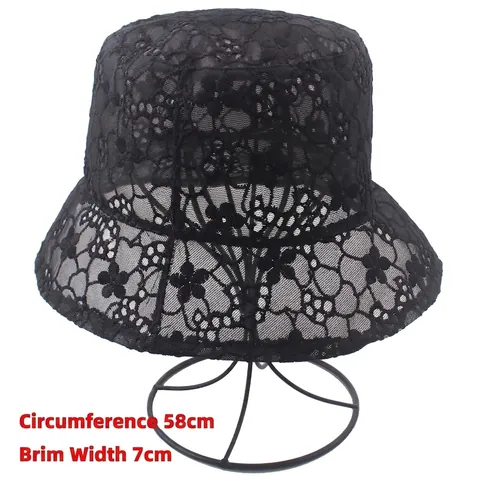 Cappello Alla Pescatora In Pizzo Da Donna Organza Floreale Traspirante Protezione Solare Estate Spiaggia Elegante