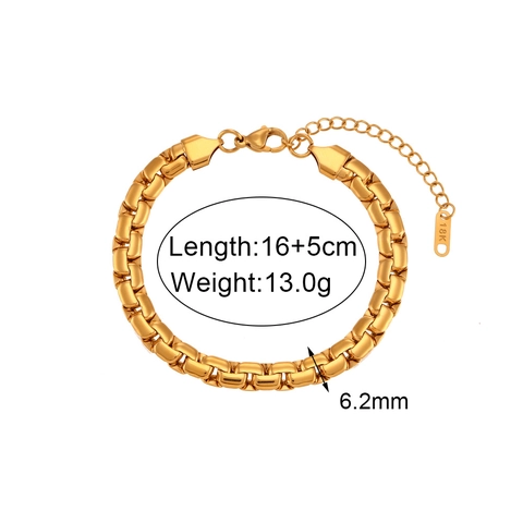 Collana A Catena Quadrata In Acciaio Inossidabile Placcato Oro 18K Choker Geometrico Da Donna