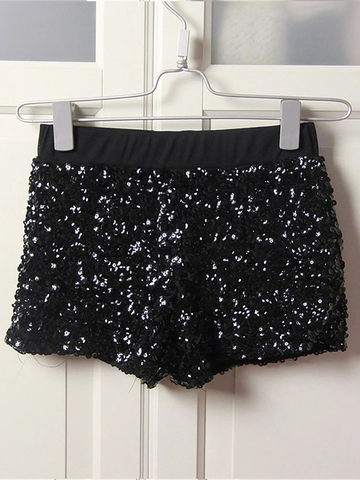 Damen Pailletten Shorts Hohe Taille Elastisch Funkelnde Hot Pants Bühne Auftritt Nachtclub Party Jazz Tanz Rave Glitzer