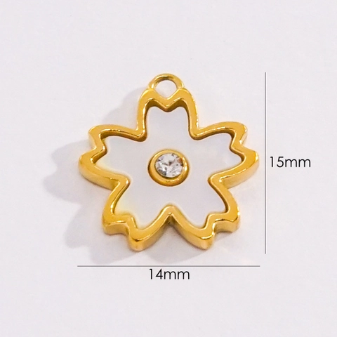 Schmuckherstellung Anhänger Edelstahl Vergoldet Perlmutt Inlay Multi Form Charms Mode DIY Zubehör