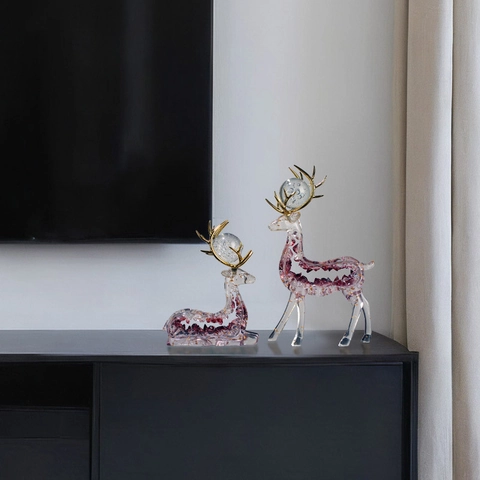 Moderne Statue Di Cervo Di Lusso Ornamenti Di Renne In Resina Con Foglia D Oro Per Decorazione Di Ufficio Casa Mobile Bar