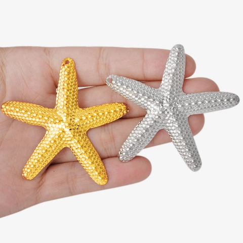 Ciondoli Pendenti Stella Marina In Acciaio Inossidabile 304 Strutturati Animale Marino Per Creazione Gioielli DIY Stile Vacanza