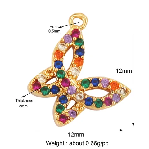 Animal Bird Bee Butterfly Pendant Charm Cubic Zirconia Alloy Gold Plated DIY Jewelry Making Accessory Exquisite