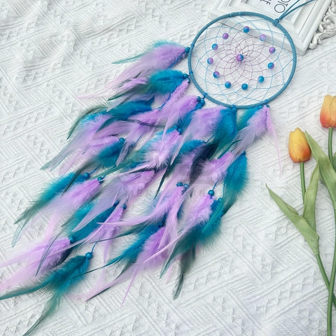 Handmade Dream Catcher Wall Hanging With Feathers Beads Iron Ring Bohemian Nordic Style Home Decoration Bedroom