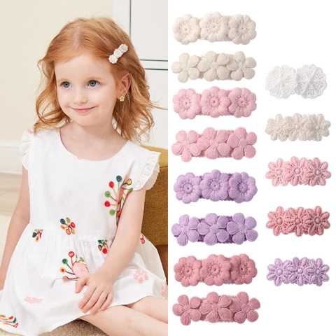 Barrettes à Cheveux Enfants Fleurs Brodées Main Tissu Marguerite Épingles à Cheveux Sweet BB Clips Accessoires Cheveux Floraux Filles