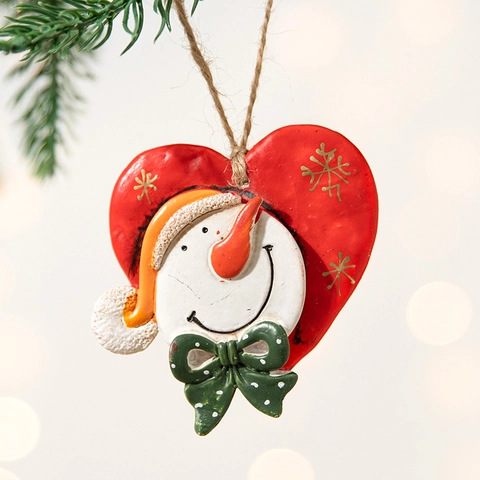 Weihnachtsbaum Hängende Ornamente Handbemaltes Harz Weihnachtsmann Schneemann Stern Herz Handschuh Zuckerstange Retro Dekor
