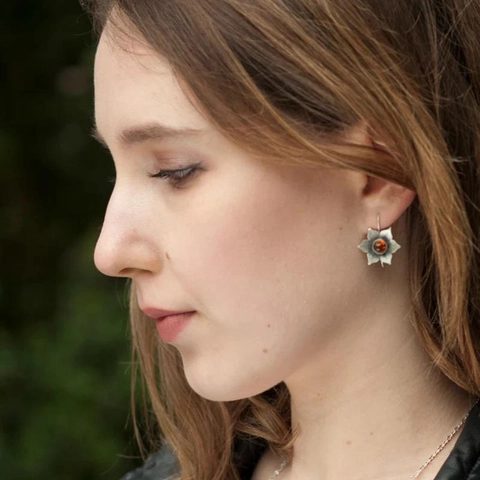 Parure Bijoux Fleur Vintage Alliage Collier Pendentif Boucles D Oreilles Bague Rétro Pierre Gemme Pour Femmes