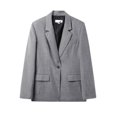 Damen Blazer Und Faltenrock Professionelle Langarm Ein Knopf Büro Dame Elegant Grau Polyester Business Casual Outfits Mit Gürtel
