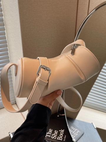 Sac Bandoulière En Similicuir Plissé Pour Femmes Mode Sac À Épaule Cylindre Avec Bandoulière Réglable Style Vintage Minimaliste