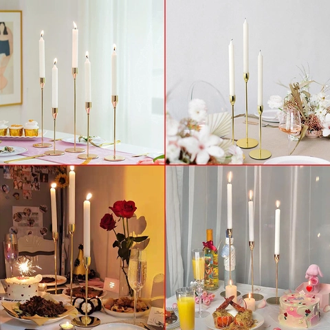 European Metal Candle Holder Stands Modern Minimalist Taper Candlestick For Wedding Table Romantic Dinner Home Decor