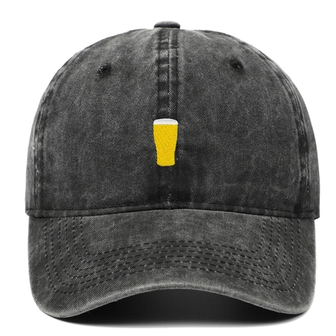 Gorra De Béisbol Bordada Jarra De Cerveza Algodón Lavado Retro Distressed Dad Hat Outdoor Casual Sport Ajustable