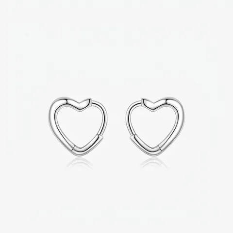 Orecchini A Cerchio A Cuore Argento Sterling 925 Minimalista Lucido Dolce Romantico Gioielli Regalo Per Donne Ragazze