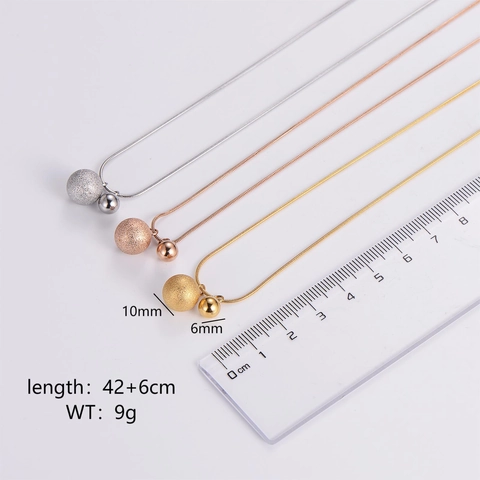 Collana Con Pendente Doppia Sfera Acciaio Inossidabile 316L Perle Opache E Lucide Catena A Serpente Gioielli Minimalisti