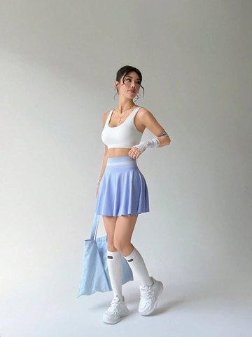 Jupe De Tennis Plissée Taille Haute Skort Tricot Sans Couture Séchage Rapide Respirant Femme Sport Badminton Course