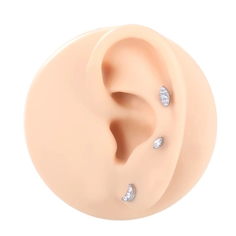 ASTM F136 Titanio Labret Anello Labbro Filettatura Interna Orecchino Piercing Gioielli Oro Argento Strass Stud Per Uomini Donne Semplici Accessori Eleganti